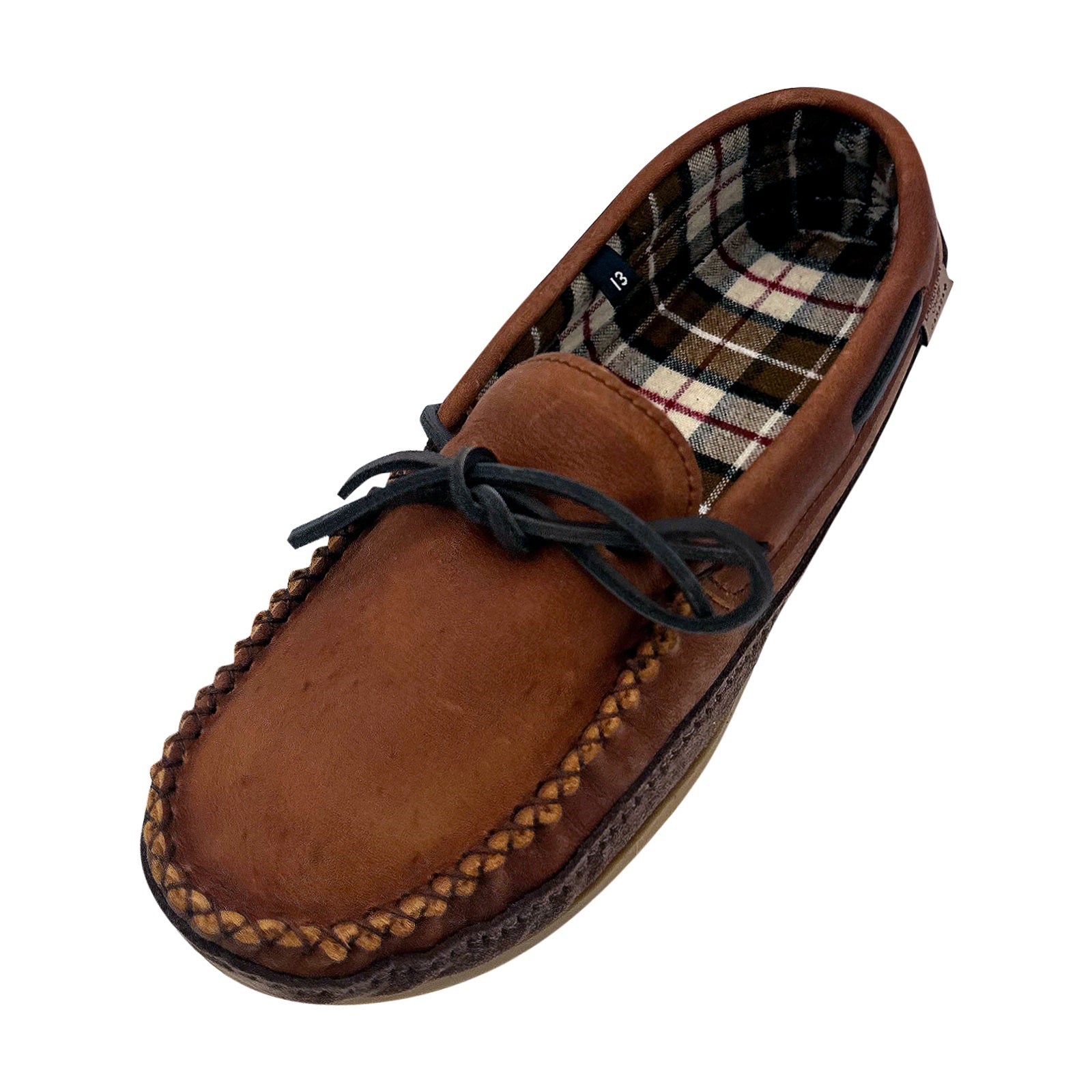 Men's Tartan Wool Lined Memory Foam Moccasin Shoes by Laurentian