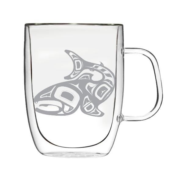 Native America Art Double Wall Glass Mug