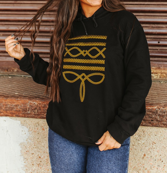 Women's Camel Boot Stitch Embroidery Hoodie