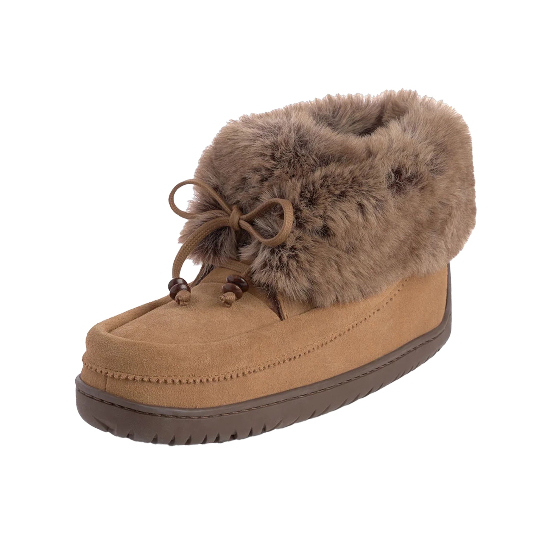 Faux Fur Micro Ankle Mukluk for Women – Leather-Moccasins