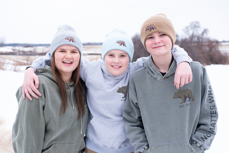 'The Brown Bear' Unisex Embroidered Knit Hat