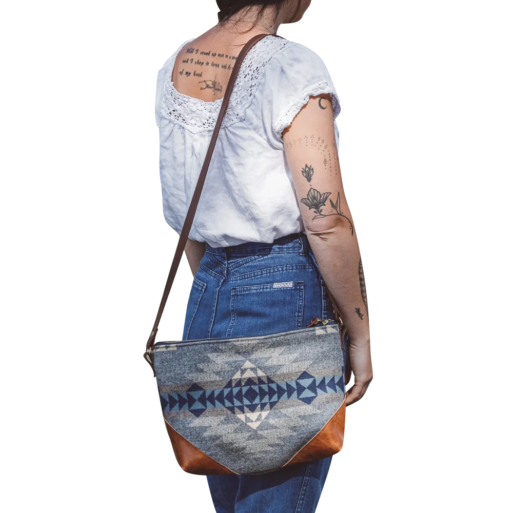 Willow Crossbody Bag in Canyon Echo Blue Pendleton Wool Grace