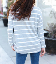 Women's Stripe Brushed Hacci Knit Top