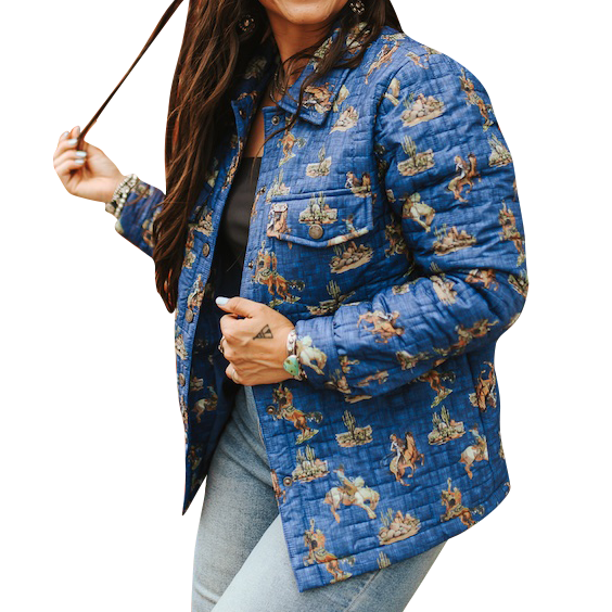 Women's Desert Cowboy Printed Quilted Jacket