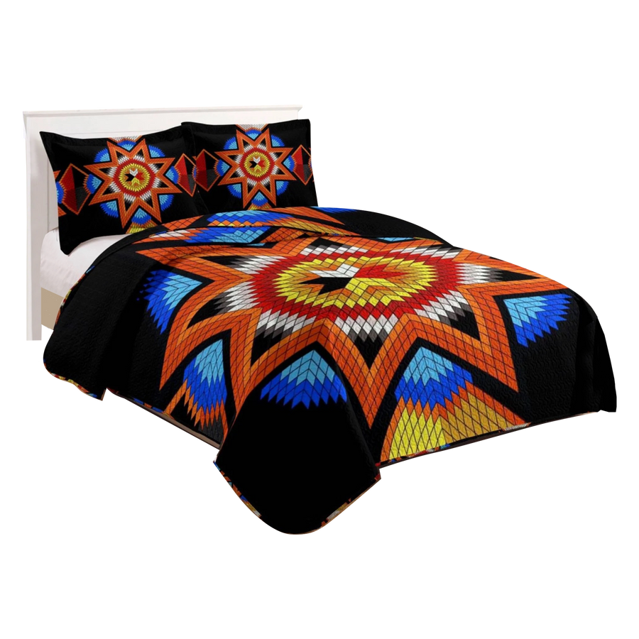 Indigenous Art Quilt Bedding Set - Queen