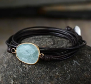 Natural Amazonite Rope Wrap Bracelet