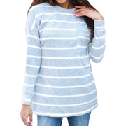 Women's Stripe Brushed Hacci Knit Top
