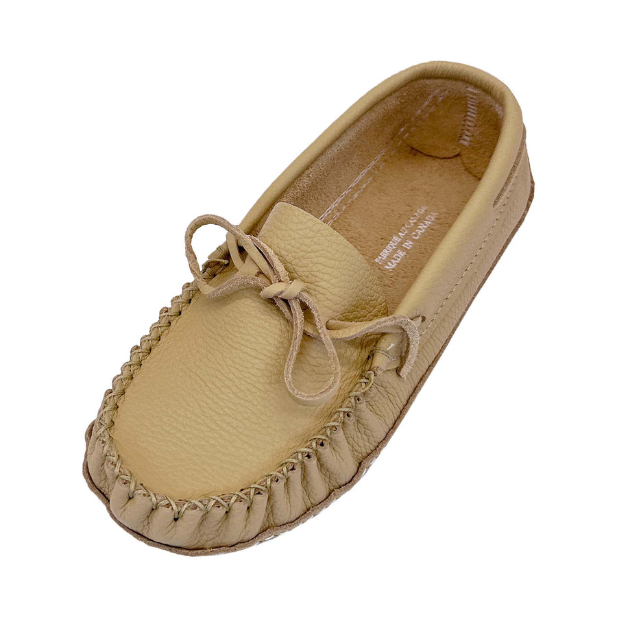 Men's Wide Cream Leather Moccasins (Final Clearance 8 to 12 ONLY)