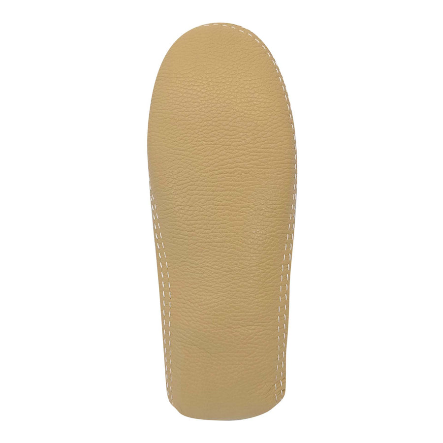 Men's Wide Cream Leather Moccasins (Final Clearance 8 to 12 ONLY)