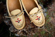 Women's Soft Sole Moose Hide Leather Beaded Moccasins