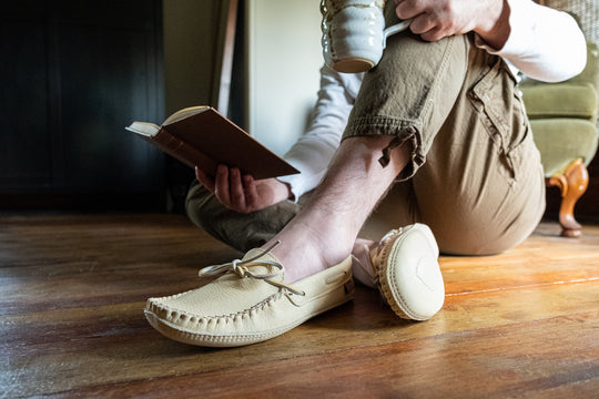 Men's Soft Sole Caribou Leather Moccasins