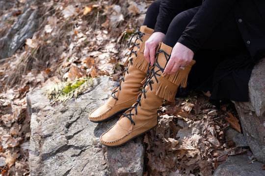 Women’s 15” Moose Hide Fringed Mukluks Boots