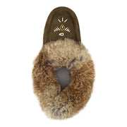 Women's Fleece Lined Army Suede Rabbit Fur Moccasins