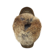 Women's Fleece Lined Army Suede Rabbit Fur Moccasins
