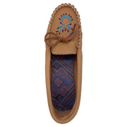 Women's Rubber Sole Beaded Moccasin Shoes
