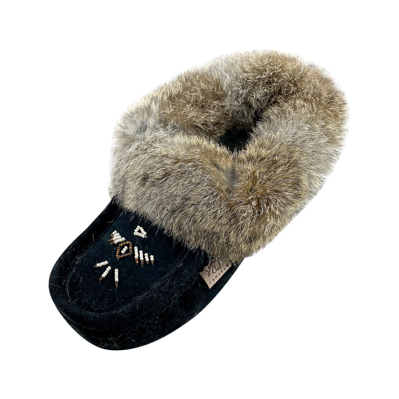 det tvivler jeg på Eksisterer For det andet Women's Fleece Lined Real Rabbit Fur Trimmed Black Suede Moccasins –  Leather-Moccasins