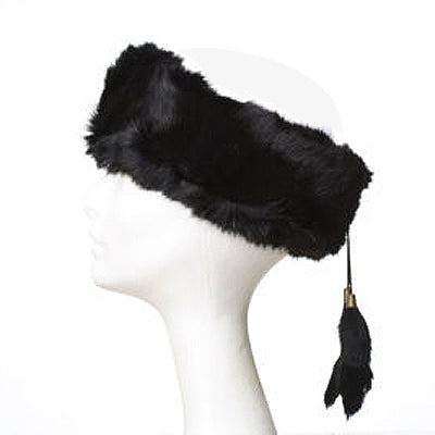 NWT Glamourpuss Rabbit Fur, Wool and Cashmere Headband - Black Brown Mink Fur Headband by FurbySD main image 3