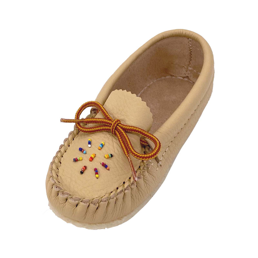 Children's Crepe Sole Leather Beaded Moccasins