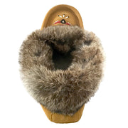 Women's Rabbit Fur Thunderbird Beaded Moccasins