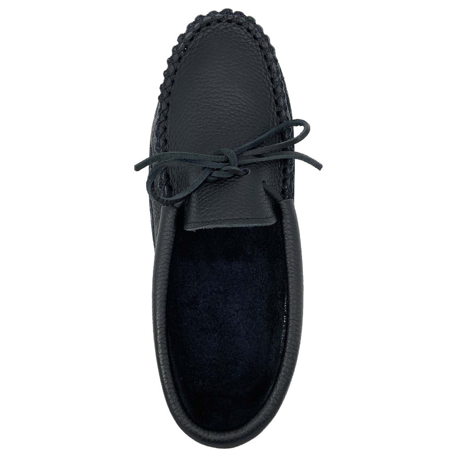 Men's Soft Sole Black Leather Moccasins