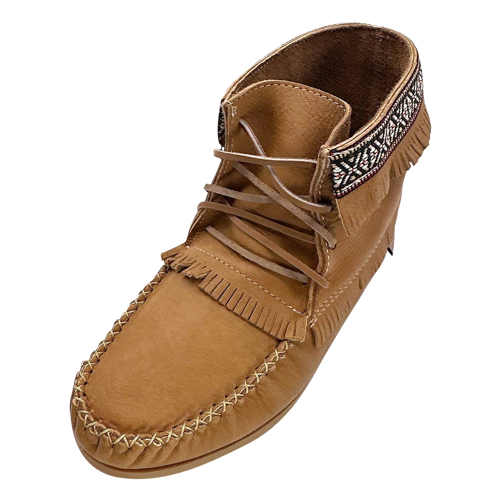 Men's Cork Brown Ankle Moccasin Boots Handmade from Real Moose