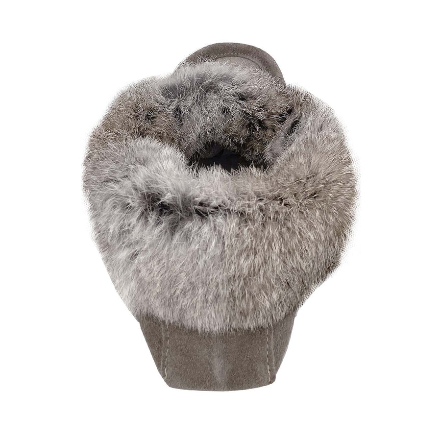 Men's Fleece Lined Suede Rabbit Fur Moccasins