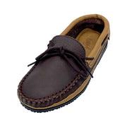 Men's Rubber Sole Elk & Moose Hide Leather Moccasins
