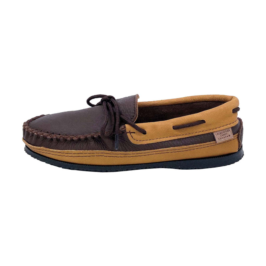 Men's Rubber Sole Elk & Moose Hide Leather Moccasins