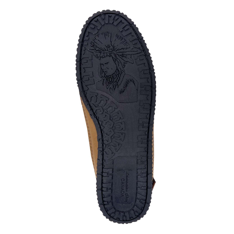 Men's Rubber Sole Elk & Moose Hide Leather Moccasins