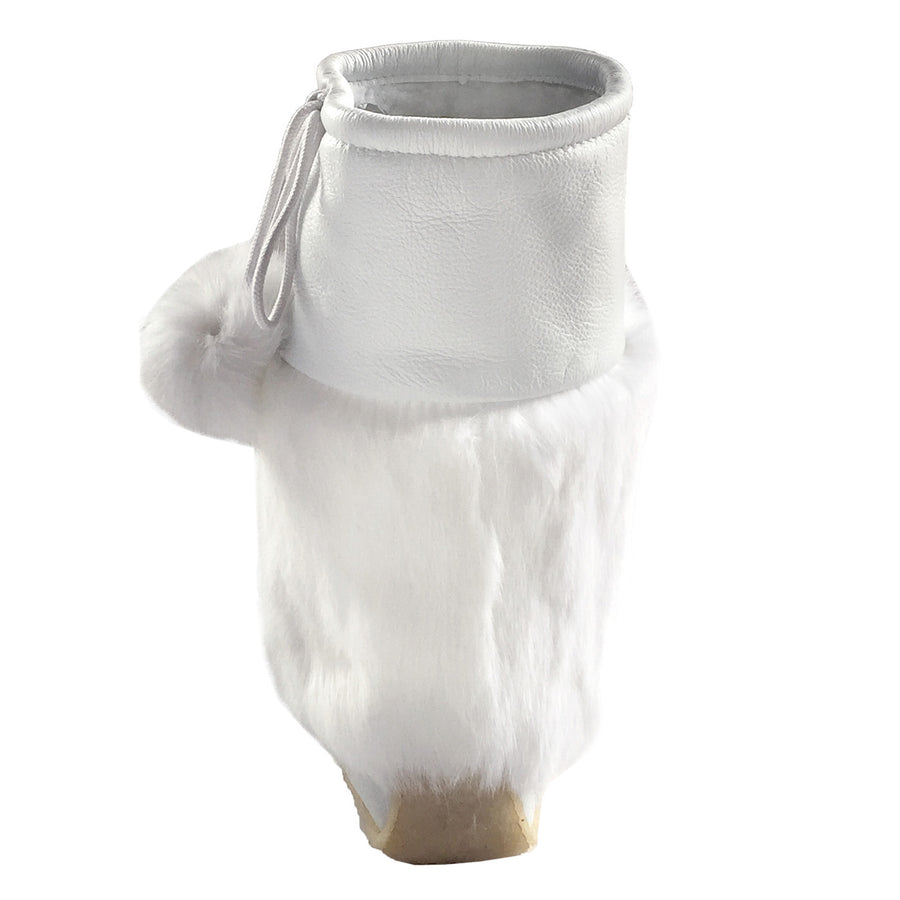 Women's 13" White Leather Mukluks