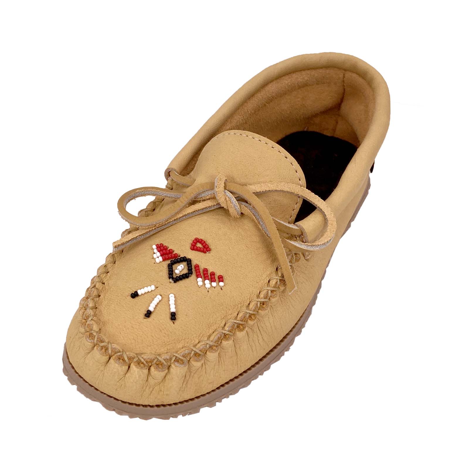 Women s Genuine Leather Thunderbird Beaded Loafer Moccasin Shoes Leather Moccasins