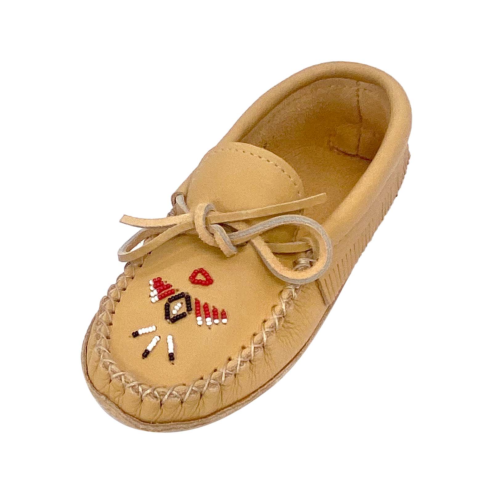 Women's Moose Hide Soft Sole Fringed Moccasin Shoes for Earthing