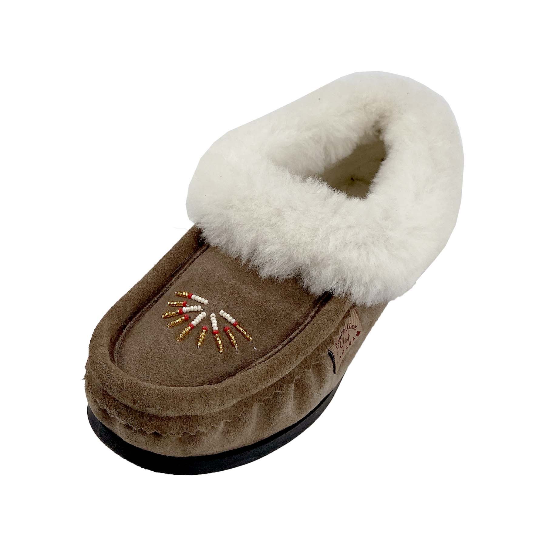 Buy Women's Hard Crepe Sole Sheepskin Moccasin Made In Canada – Leather-Moccasins
