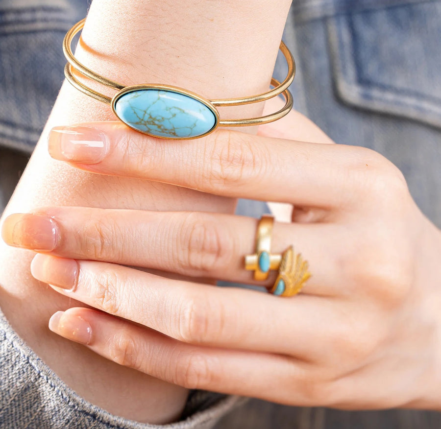 Western Natural Stone Cuff Bracelet