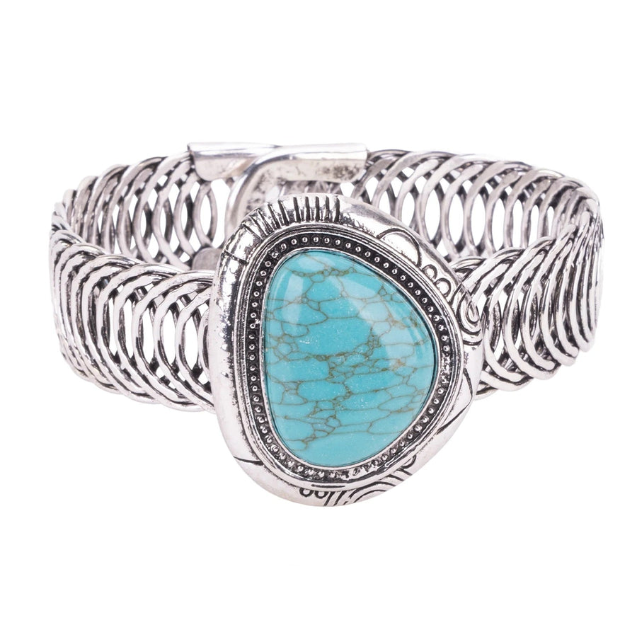 Vintage Silver Turquoise Adjustable Bracelet