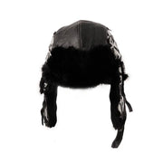 Navajo Wool Aviator Hat with Rabbit Trim