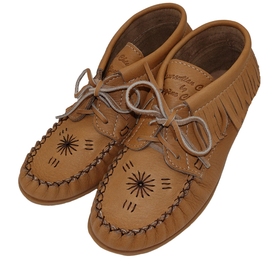 Women's Rubber Sole Fringe Ankle Moccasin Shoes