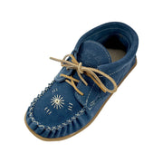 Women's Crepe Sole Blue Suede Moccasins