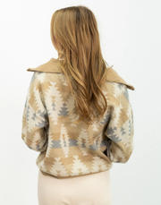 Women's Quater-Zip Aztec Pullover Sweater