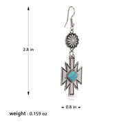 Turquoise Stone Aztec Dangling Earring