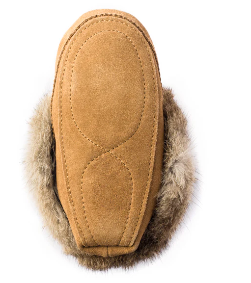 Kid's Rabbit Fur Moccasin Slipper