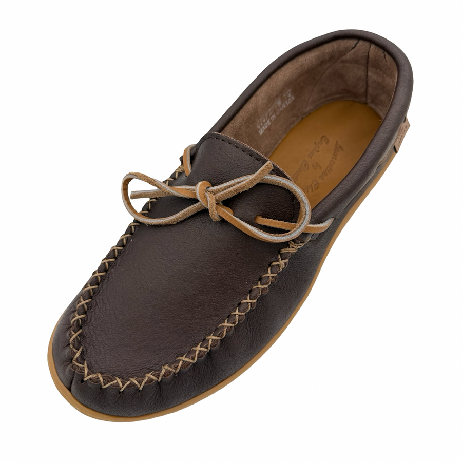 Men's Wide Moose Hide Leather Memory Foam Moccasin Shoes