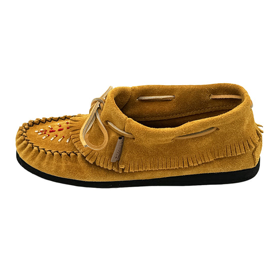 Women's Fringed Beaded Papoose Moccasin Shoes