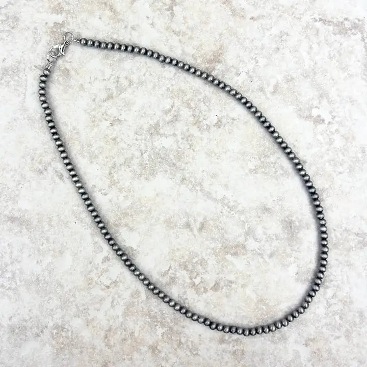 Navajo Pearl Silver-Tone Bead Necklaces