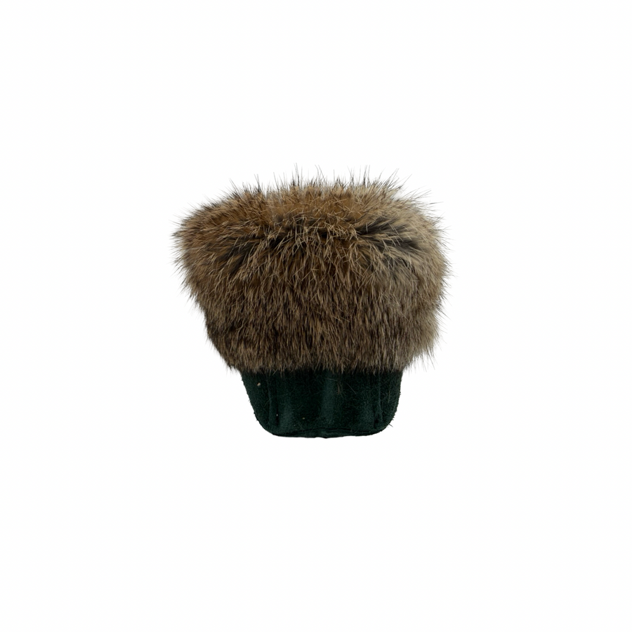 Women's Fleece Lined Rabbit Fur Emerald Suede Moccasins