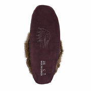 Women's Fleece Lined Rabbit Fur Raisin Suede Moccasins