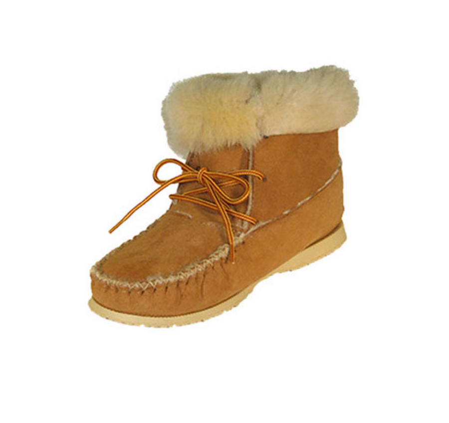 Women Sheepskin Moccasin Boots with Rubber Soles