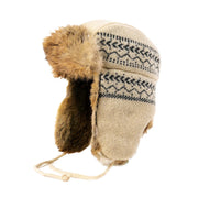 Wool & Rabbit Fur Trim Aviator Hat