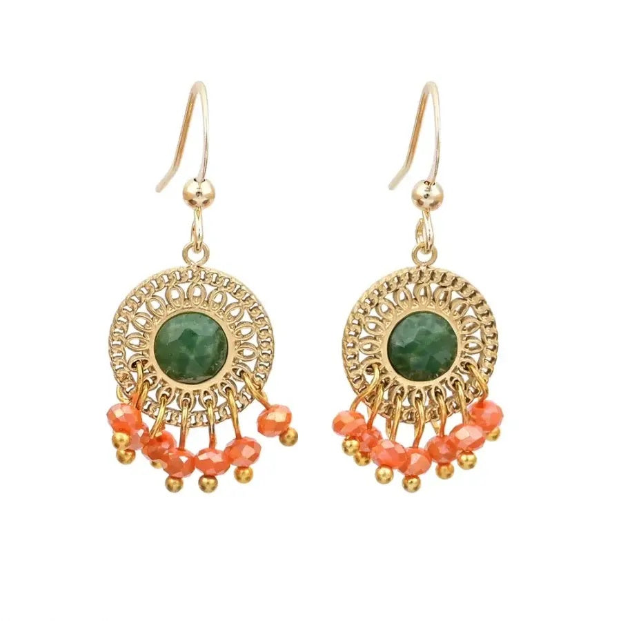 Natural Semi-Precious Gemstone Drop Earrings