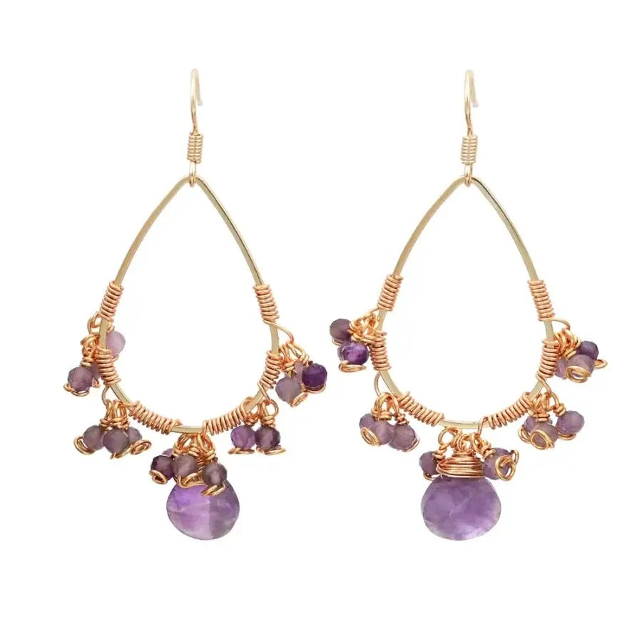 Natural Semi-Precious Gemstone Drop Earrings